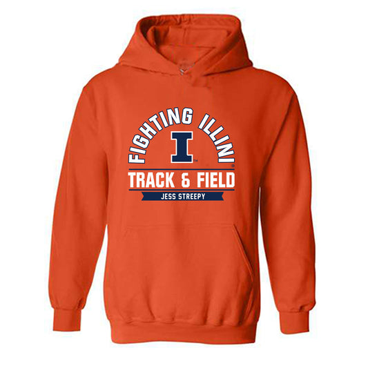 Illinois - NCAA Women's Track & Field (Outdoor) : Jess Streepy - Classic Fashion Shersey Hooded Sweatshirt