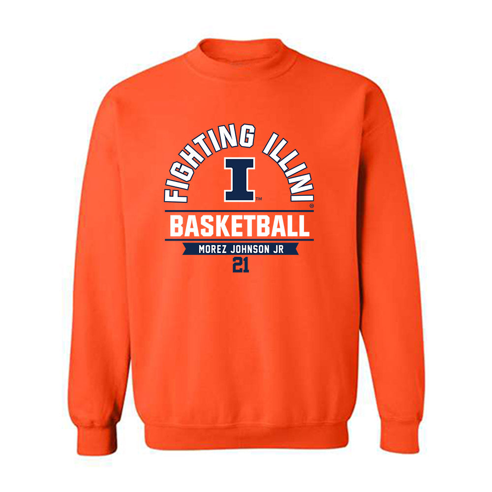 Illinois - NCAA Men's Basketball : Morez Johnson Jr - Classic Fashion Shersey Crewneck Sweatshirt-0