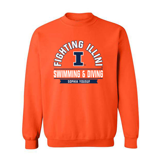 Illinois - NCAA Women's Swimming & Diving : Sophia Yousuf - Classic Fashion Shersey Crewneck Sweatshirt-0