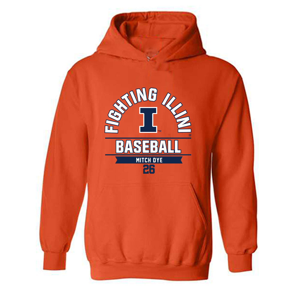Illinois - NCAA Baseball : Mitch Dye - Classic Fashion Shersey Hooded Sweatshirt-0