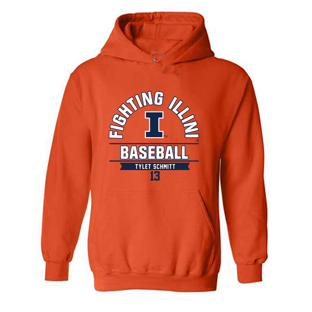 Illinois - NCAA Baseball : Tylet Schmitt - Classic Fashion Shersey Hooded Sweatshirt-0