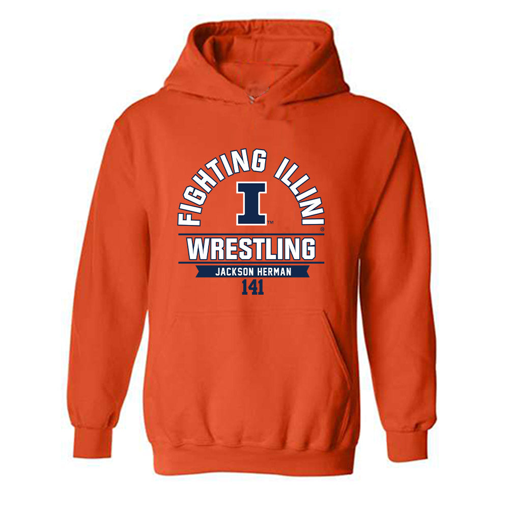 Illinois - NCAA Wrestling : Jackson Herman - Classic Fashion Shersey Hooded Sweatshirt-0