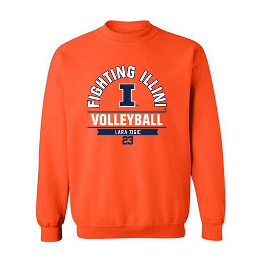 Illinois - NCAA Women's Volleyball : Lara Zigic - Classic Fashion Shersey Crewneck Sweatshirt-0