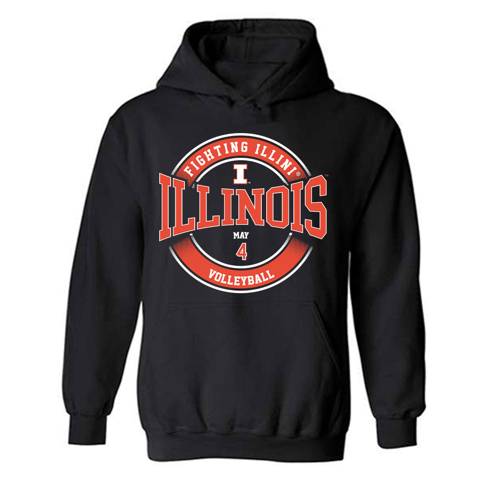 Illinois - NCAA Women's Volleyball : Bianca May - Classic Fashion Shersey Hooded Sweatshirt-0