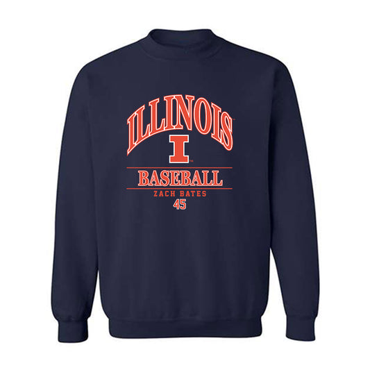 Illinois - NCAA Baseball : Zach Bates - Classic Fashion Shersey Crewneck Sweatshirt-0