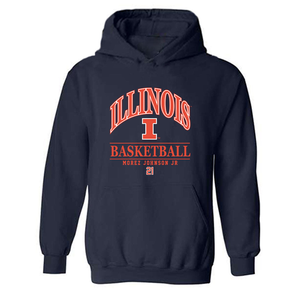 Illinois - NCAA Men's Basketball : Morez Johnson Jr - Classic Fashion Shersey Hooded Sweatshirt-0