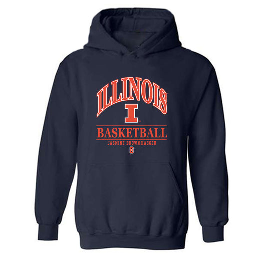 Illinois - NCAA Women's Basketball : Jasmine Brown-Hagger - Classic Fashion Shersey Hooded Sweatshirt-0