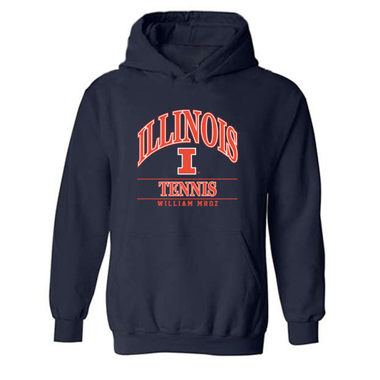 Illinois - NCAA Men's Tennis : William Mroz - Classic Fashion Shersey Hooded Sweatshirt-0