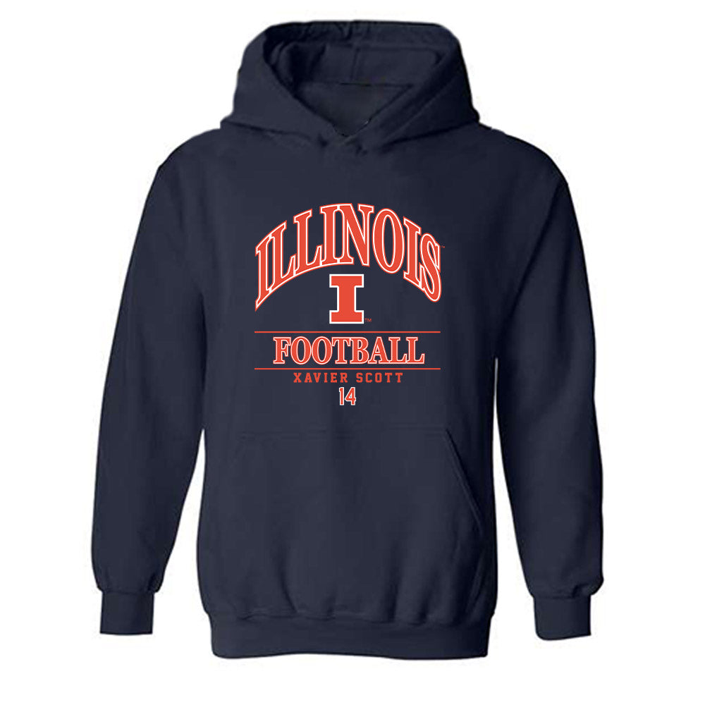 Illinois - NCAA Football : Xavier Scott - Classic Fashion Shersey Hooded Sweatshirt-0