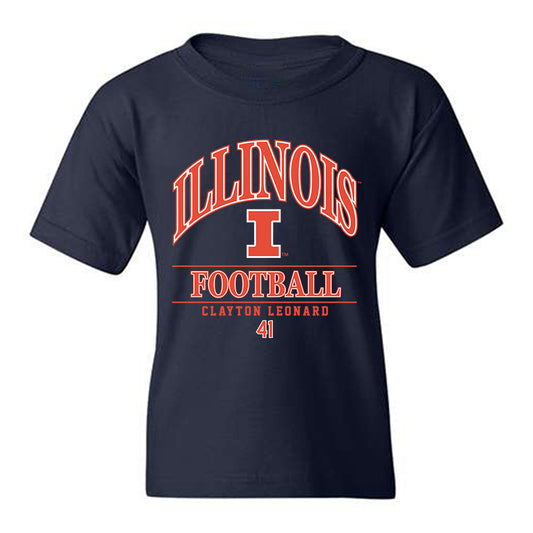 Illinois - NCAA Football : Clayton Leonard - Classic Fashion Shersey Youth T-Shirt-0