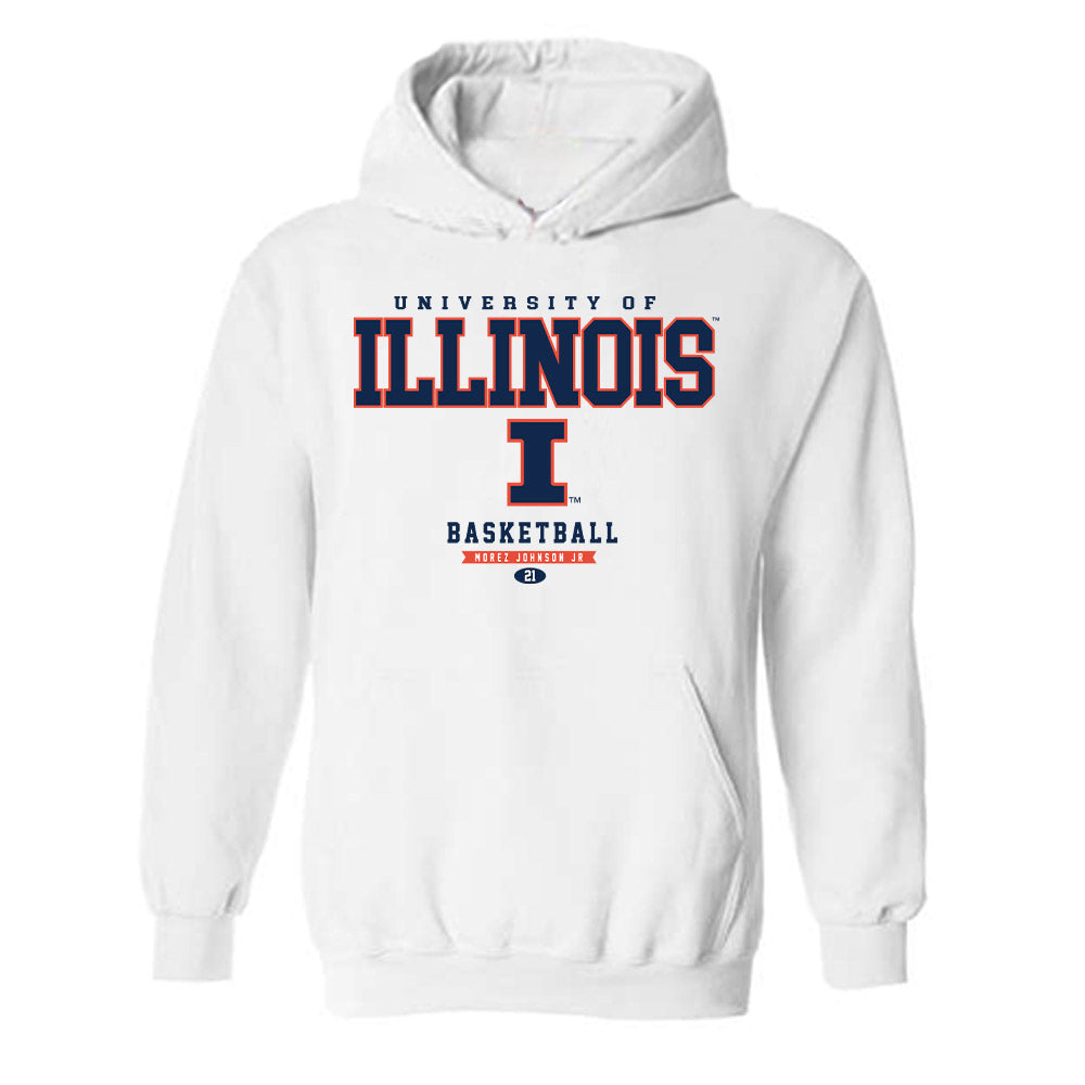 Illinois - NCAA Men's Basketball : Morez Johnson Jr - Classic Fashion Shersey Hooded Sweatshirt-0