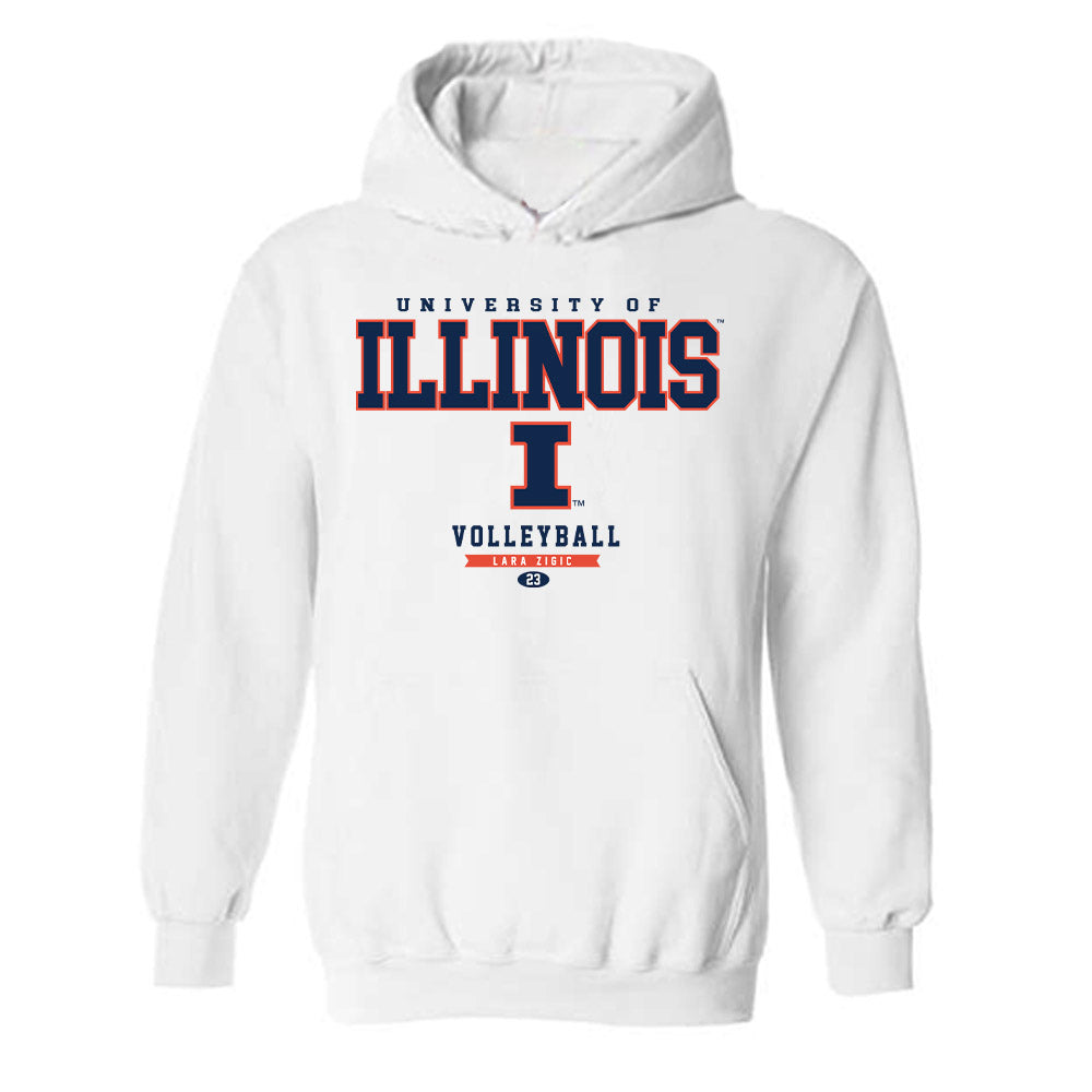 Illinois - NCAA Women's Volleyball : Lara Zigic - Classic Fashion Shersey Hooded Sweatshirt-0