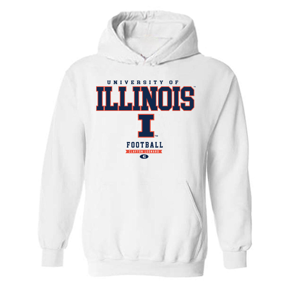 Illinois - NCAA Football : Clayton Leonard - Classic Fashion Shersey Hooded Sweatshirt-0