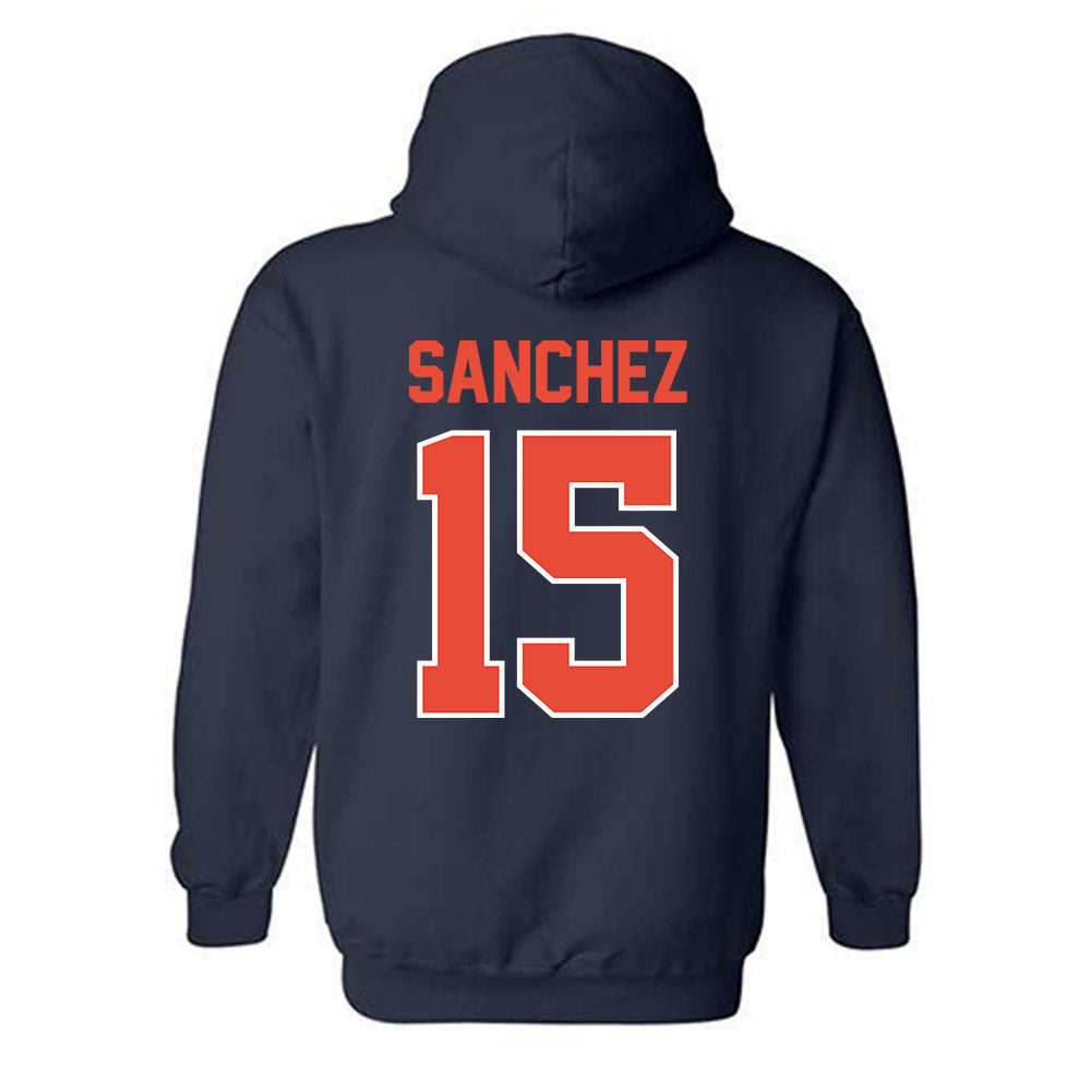 Illinois - NCAA Baseball : Julius Sanchez - Hooded Sweatshirt Sports Shersey