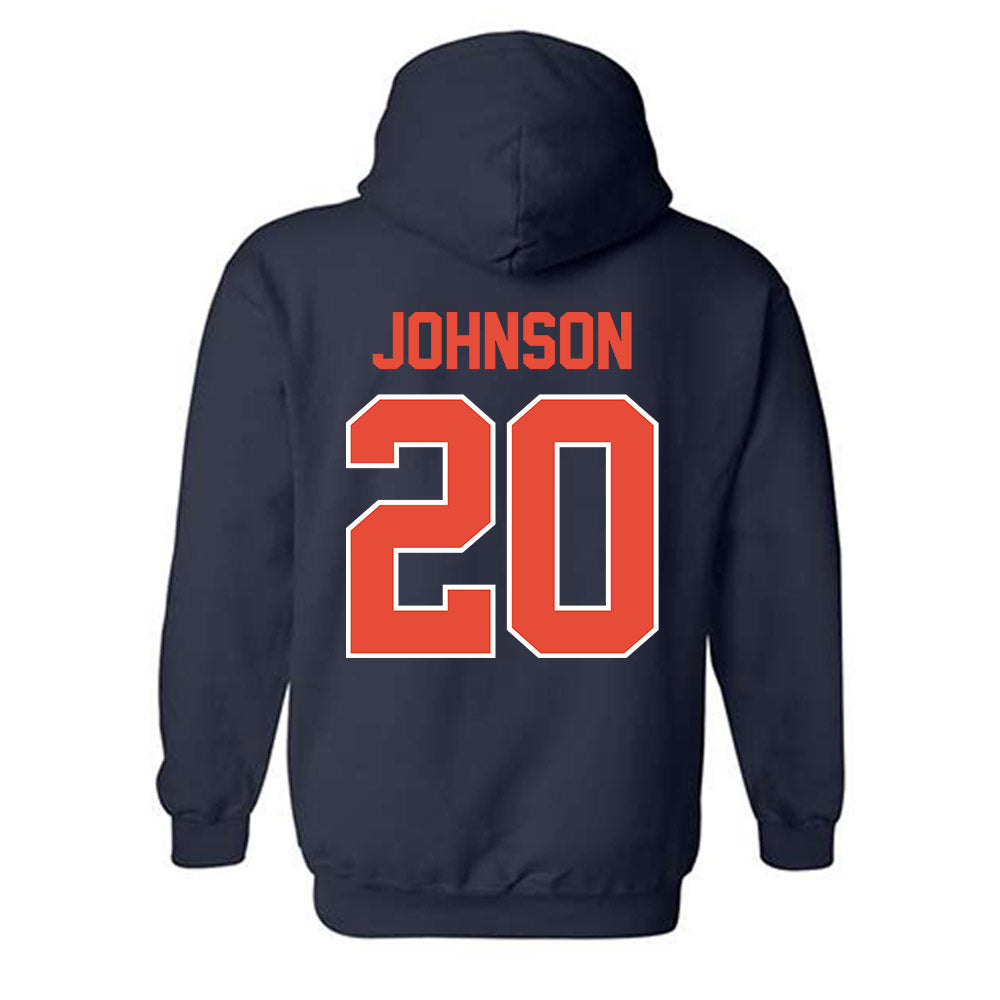 Illinois - NCAA Baseball : Ryan Johnson - Sports Shersey Hooded Sweatshirt-1