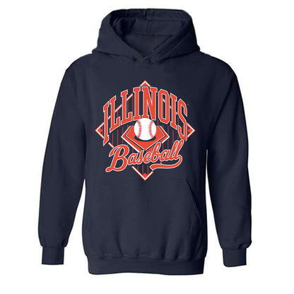 Illinois - NCAA Baseball : Ryan Johnson - Sports Shersey Hooded Sweatshirt-0