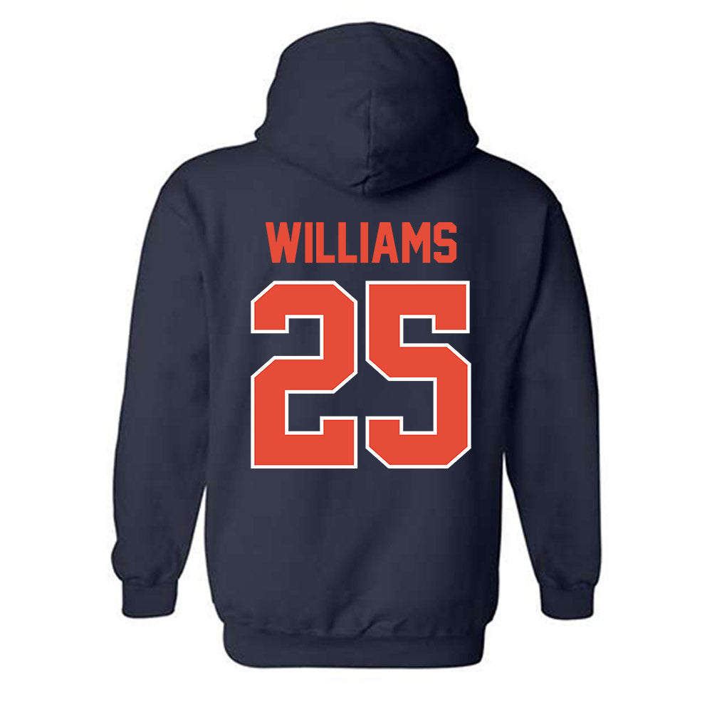 Illinois - NCAA Men's Basketball : Max Williams - Hooded Sweatshirt Sports Shersey