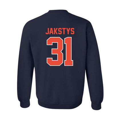 Illinois - NCAA Men's Basketball : Jason Jakstys - Sports Shersey Crewneck Sweatshirt-1