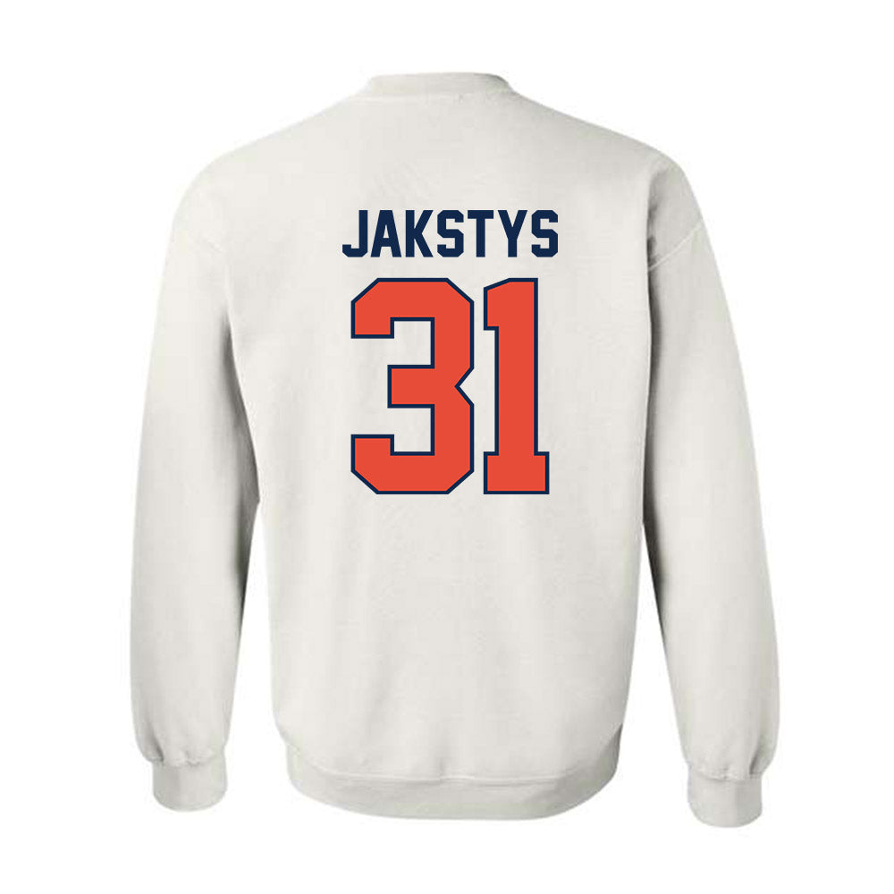 Illinois - NCAA Men's Basketball : Jason Jakstys - Sports Shersey Crewneck Sweatshirt-1