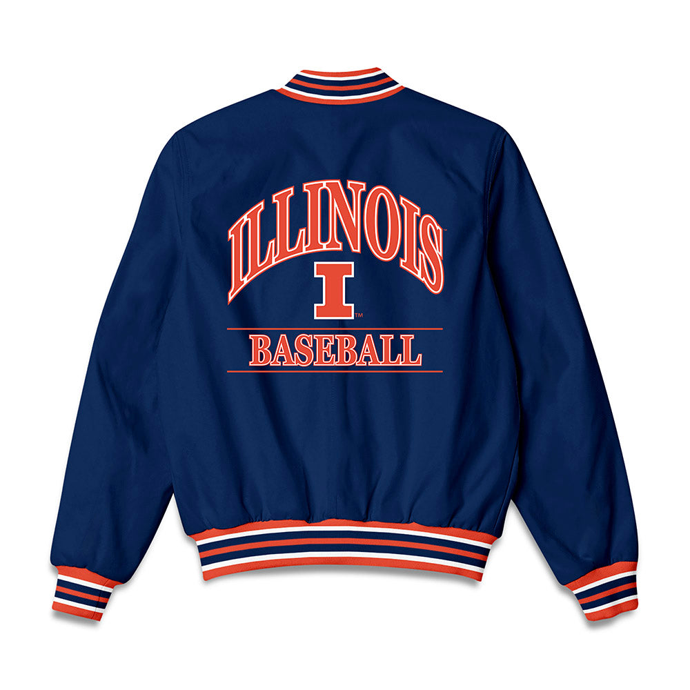 Illinois - NCAA Baseball : Nolan Girard - Bomber Jacket-1