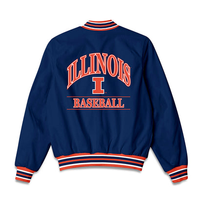 Illinois - NCAA Baseball : Jacob Schroeder - Bomber Jacket Navy