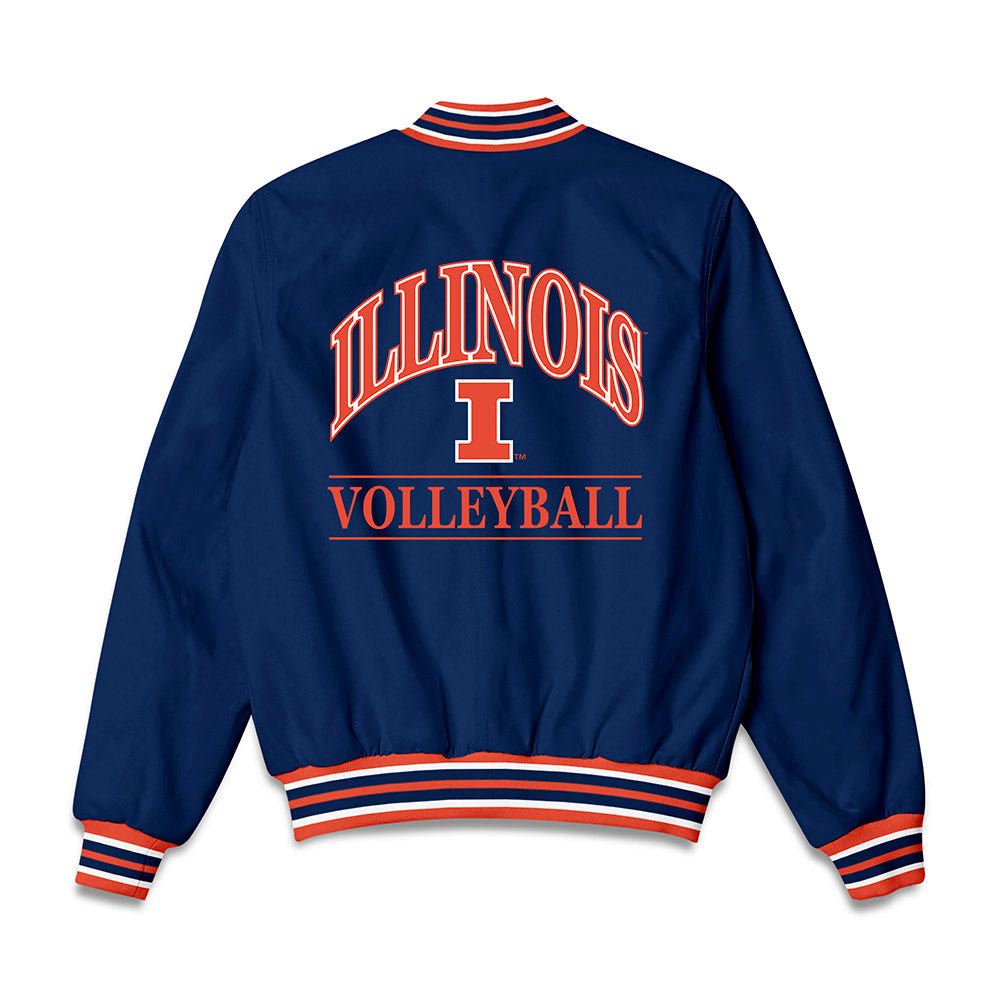 Illinois - NCAA Women's Volleyball : Sarah Bingham - Bomber Jacket Navy