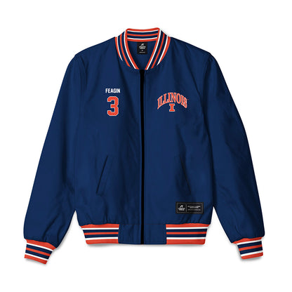 Illinois - NCAA Football : Kaden Feagin - Bomber Jacket Navy