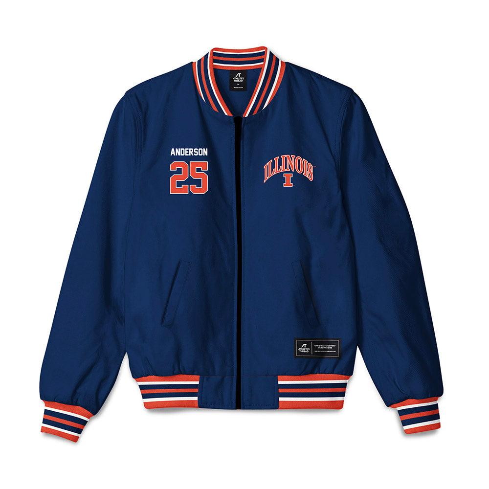 Illinois - NCAA Football : Jordan Anderson - Bomber Jacket Navy