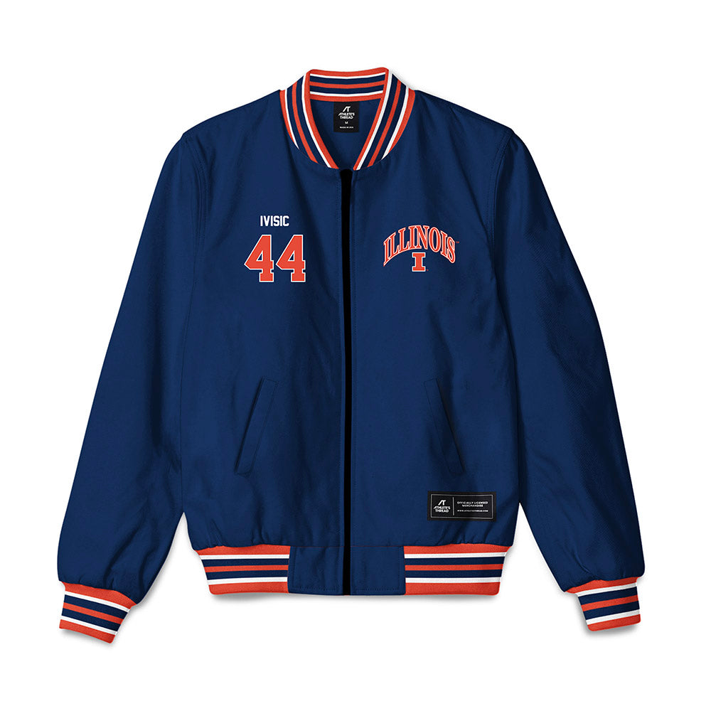 Illinois - NCAA Men's Basketball : Zvonimir Ivisic - Bomber Jacket-0