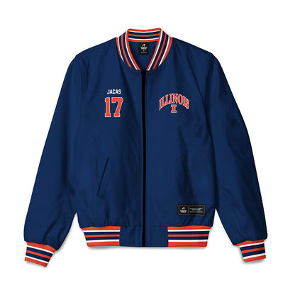 Illinois - NCAA Football : Gabe Jacas - Bomber Jacket Navy