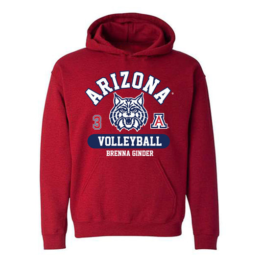 Arizona - NCAA Women's Volleyball : Brenna Ginder - Classic Fashion Shersey Hooded Sweatshirt