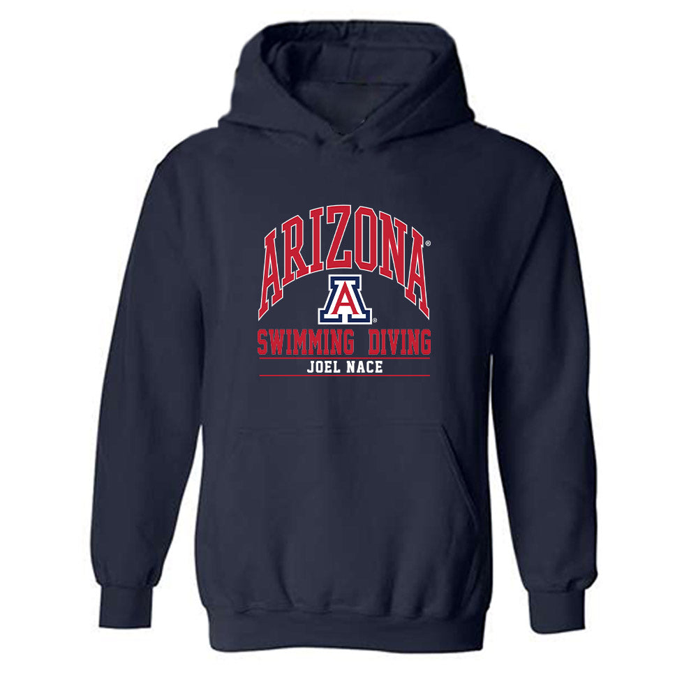 Arizona - NCAA Men's Swimming & Diving : Joel Nace - Classic Fashion Shersey Hooded Sweatshirt-0