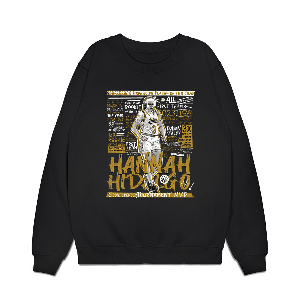 Notre Dame - NCAA Women's Basketball : Hannah Hidalgo - Premium Crewneck Sweatshirt-0