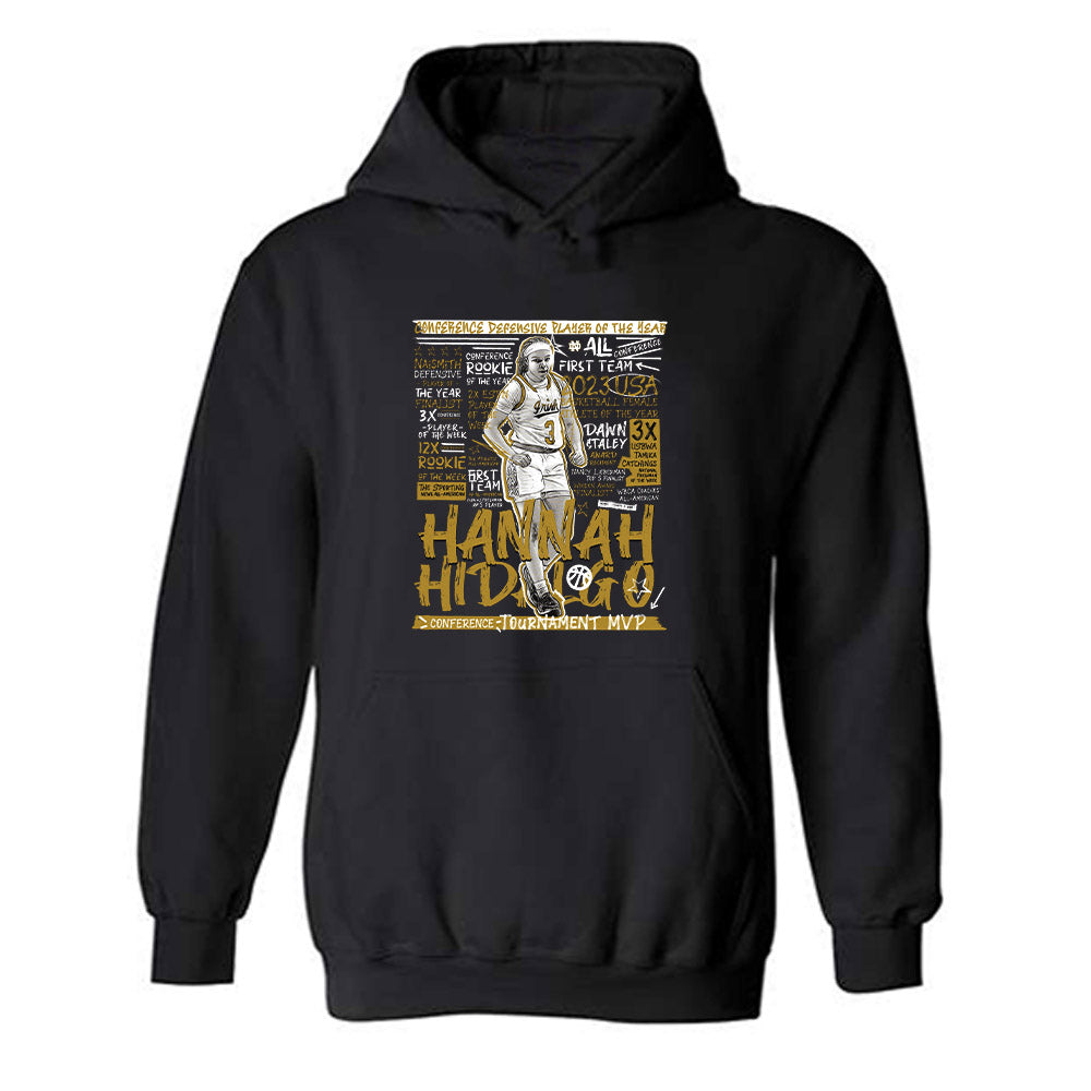 Notre Dame - NCAA Women's Basketball : Hannah Hidalgo - Hooded Sweatshirt Individual Caricature