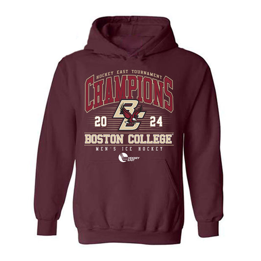 Boston College - NCAA Men's Ice Hockey : All Athletes - Hooded Sweatshirt 2024 Hockey East Tournament Champions Roster Shirt