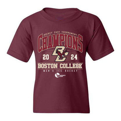 Boston College - NCAA Men's Ice Hockey : All Athletes - Youth T-Shirt 2024 Hockey East Tournament Champions Roster Shirt