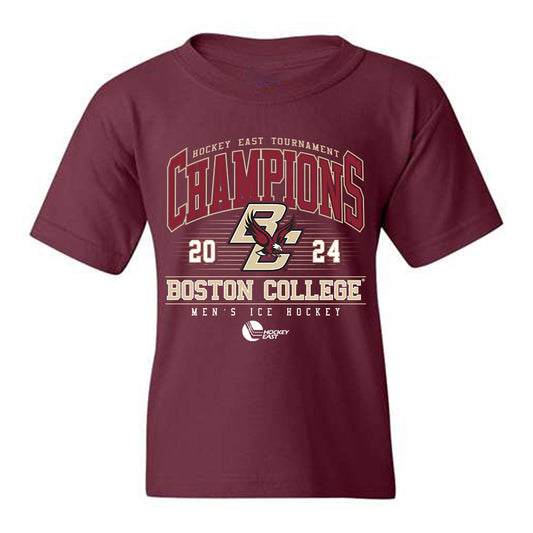 Boston College - NCAA Men's Ice Hockey : All Athletes - Youth T-Shirt 2024 Hockey East Tournament Champions Roster Shirt