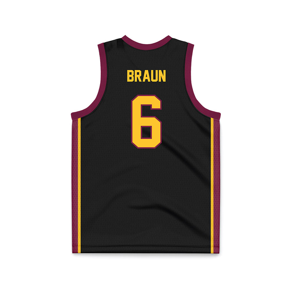 Arizona State - NCAA Men's Basketball : Connor Braun - Black Basketball Jersey