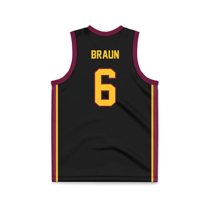 Arizona State - NCAA Men's Basketball : Connor Braun - Black Basketball Jersey