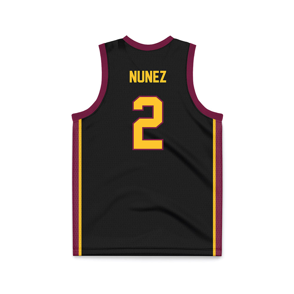 Arizona State - NCAA Men's Basketball : Austin Nunez - Black Basketball Jersey