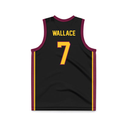 Arizona State - NCAA Men's Basketball : Vijay Wallace - Black Basketball Jersey-1