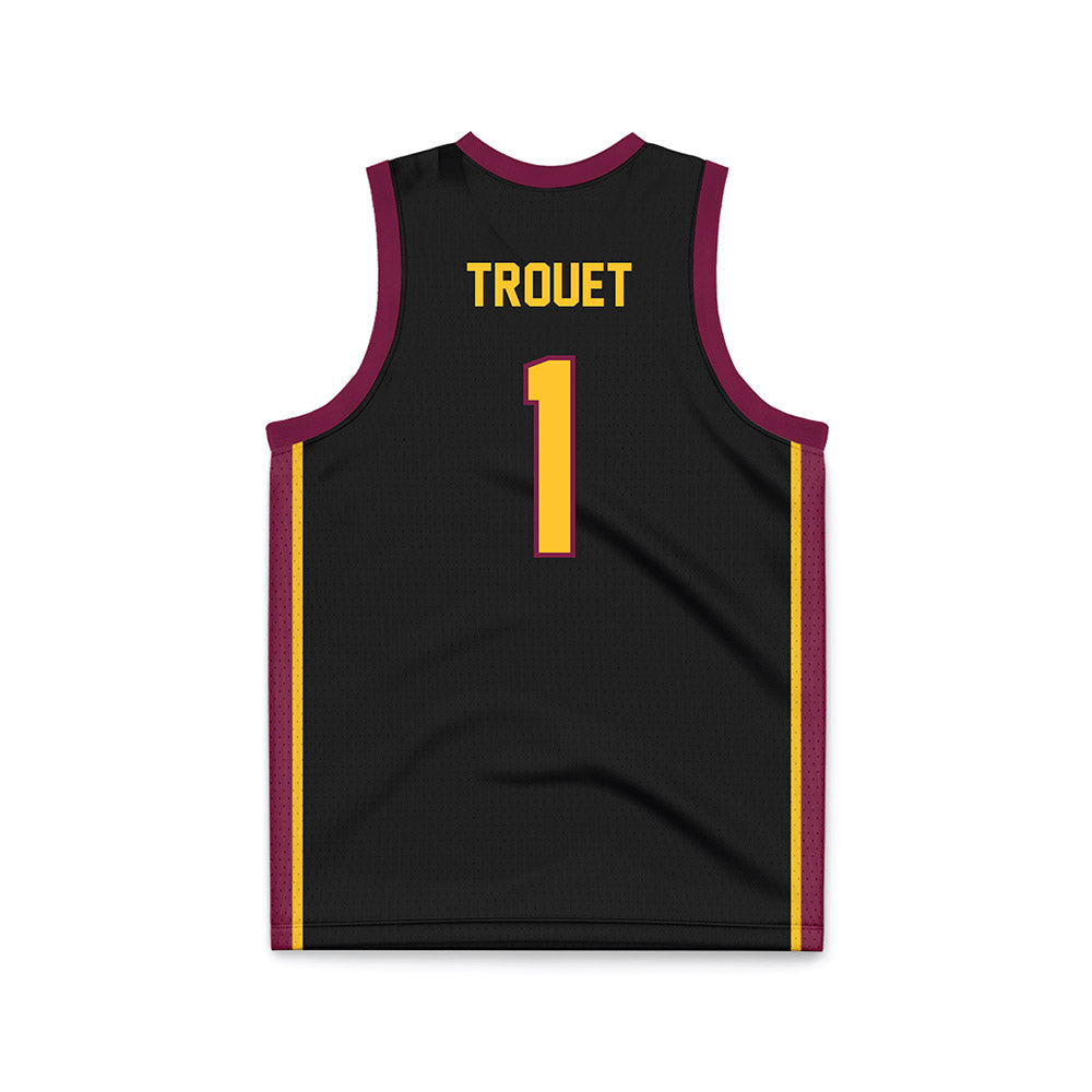 Arizona State - NCAA Men's Basketball : Santiago Trouet - Black Basketball Jersey-1