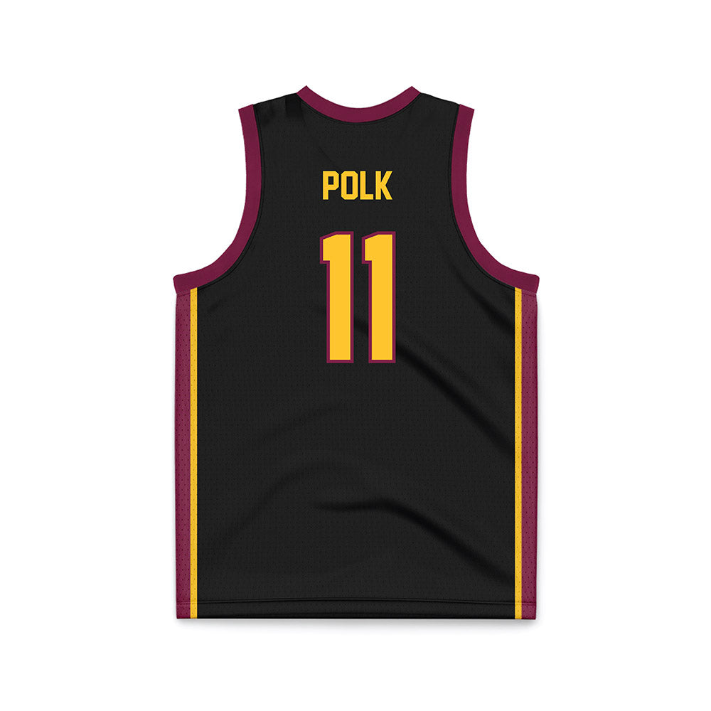 Arizona State - NCAA Men's Basketball : Kash Polk - Black Basketball Jersey-1