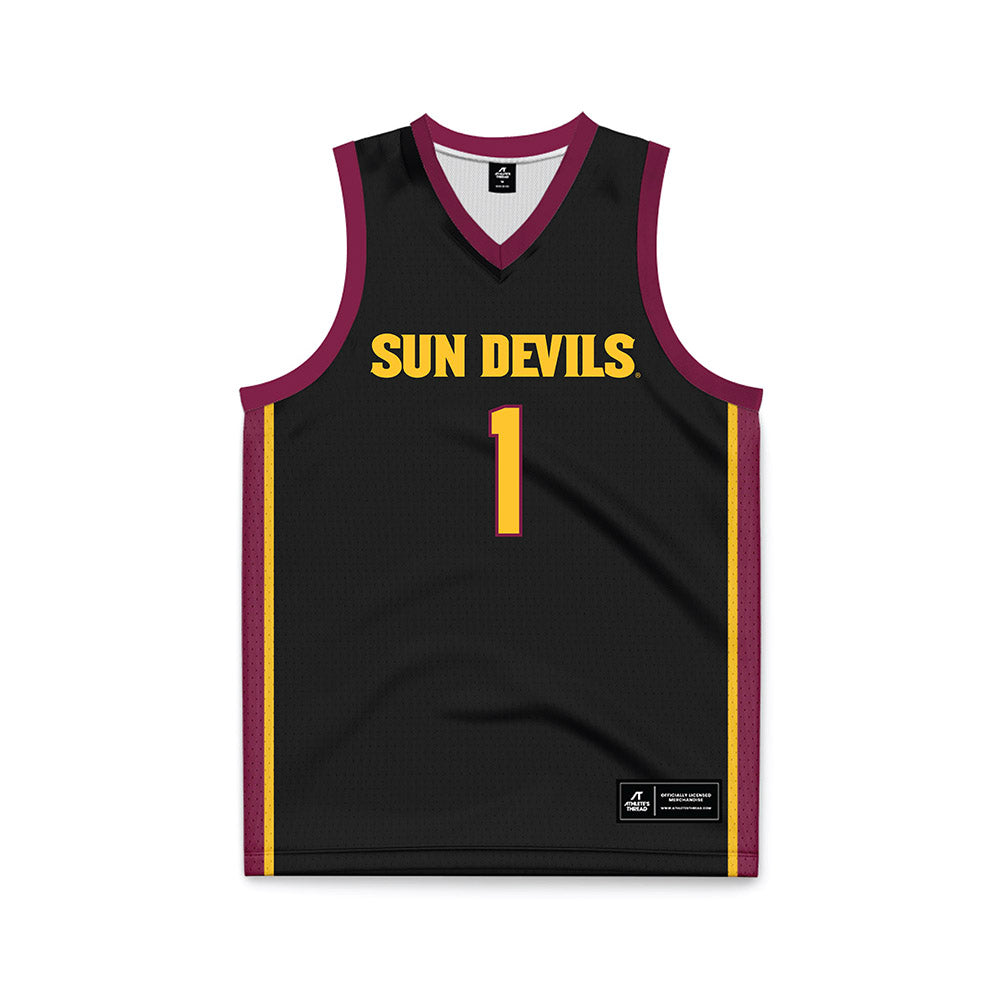 Arizona State - NCAA Men's Basketball : Santiago Trouet - Black Basketball Jersey-0
