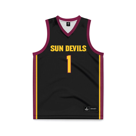 Arizona State - NCAA Men's Basketball : Santiago Trouet - Black Basketball Jersey-0