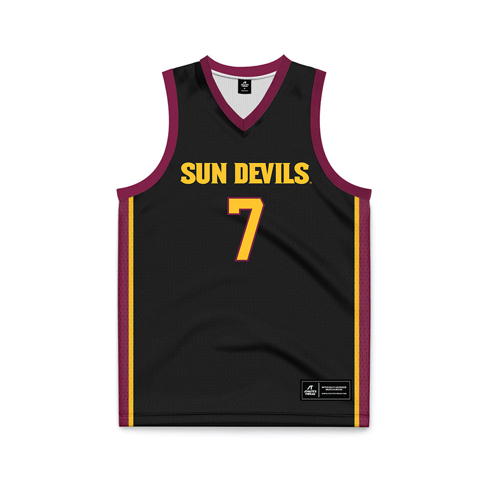 Arizona State - NCAA Men's Basketball : Vijay Wallace - Black Basketball Jersey-0