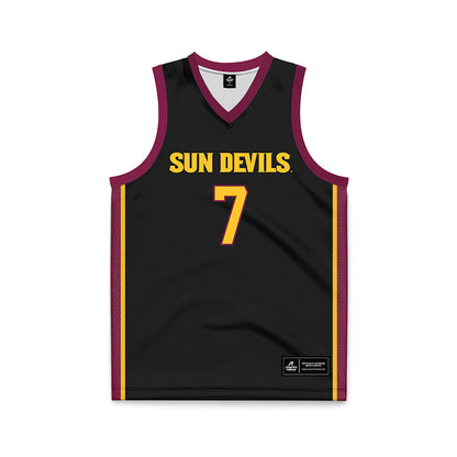 Arizona State - NCAA Men's Basketball : Vijay Wallace - Black Basketball Jersey-0