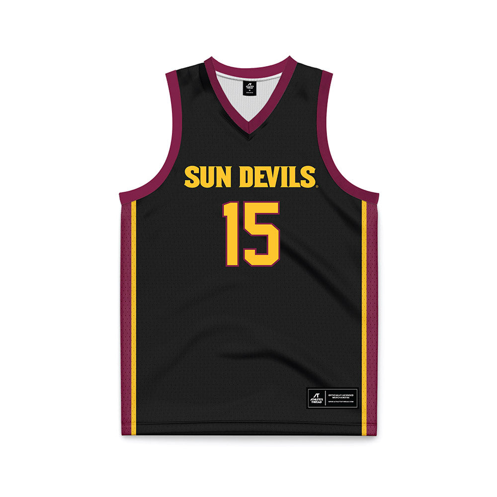 Arizona State - NCAA Men's Basketball : Noah Meeusen - Black Basketball Jersey-0