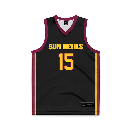 Arizona State - NCAA Men's Basketball : Noah Meeusen - Black Basketball Jersey-0