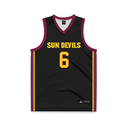 Arizona State - NCAA Men's Basketball : Connor Braun - Black Basketball Jersey